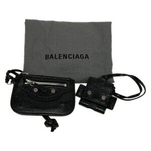Auth BALENCIAGA Le Cagoule Crossbody Bag 719065 Black Arena Lambskin